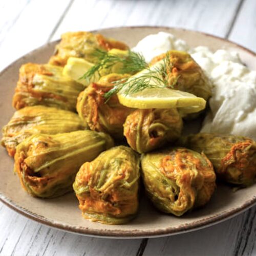 מתכון פרחי זוקיני ממולאים קינואה Baked Stuffed Zucchini Flowers